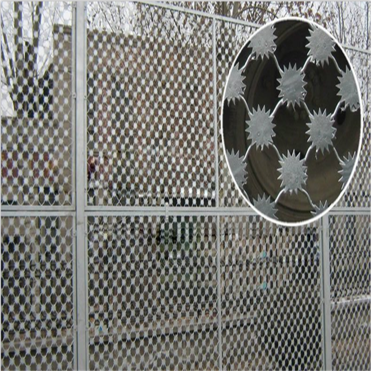 监狱梅花刺片隔离钢网墙